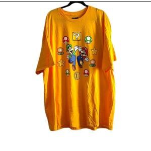 Super Mario Brothers Mens Big & Tall 4X Yellow Graphic Short Sleeve T Shirt NEW